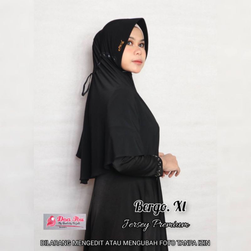 JILBAB INSTAN SEKOLAH TALI PITA BELAKANG "BERGO XL" ORI DOA IBU BY BUNYAMIN