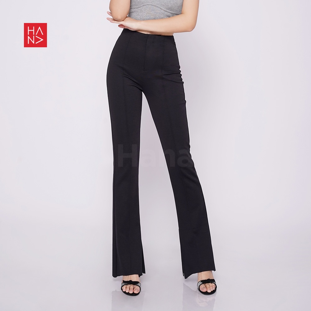 HanaFashion JKT - Maura Unfinished Slit Long Pants Celana Panjang Wanita Murah - LP130