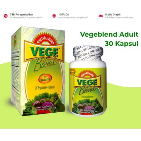 Vegeblend DEWASA Ekstrak 21 Jenis Sayuran - 30 Kapsul EXPIRED:th2027