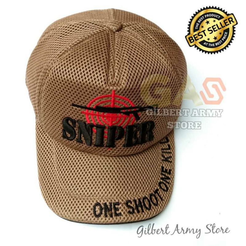 Topi Sniper Coklat Grosir Murah Tactical Jaring