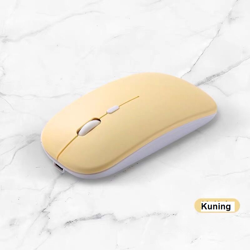 Mouse dual mode Wireless 2.5Ghz + Bluetooth support android 4pp1e 10S window warna macaron lucu