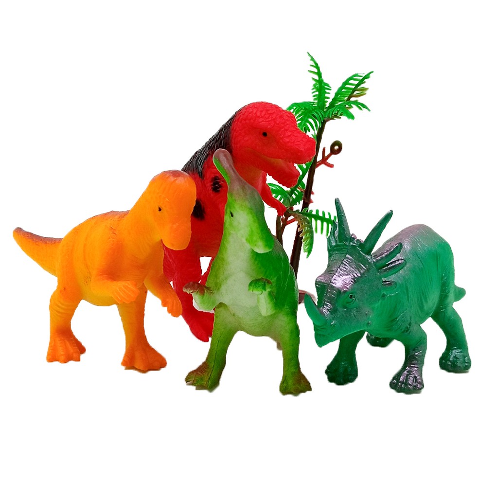 Set Dinosaurus Karet dan Telur Menetas Mainan Miniatur Dino