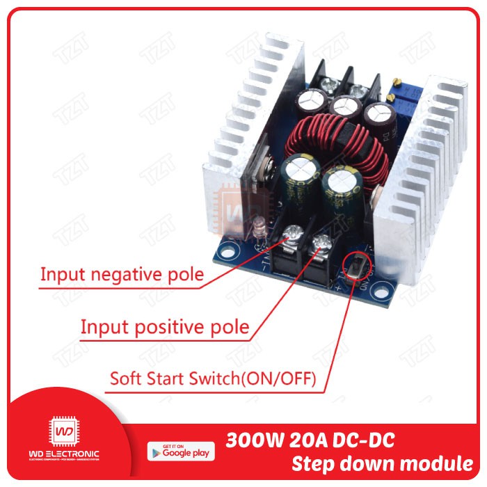 300W 20A Constant Current Adjustable Buck Converter Step-down DC to DC voltage module