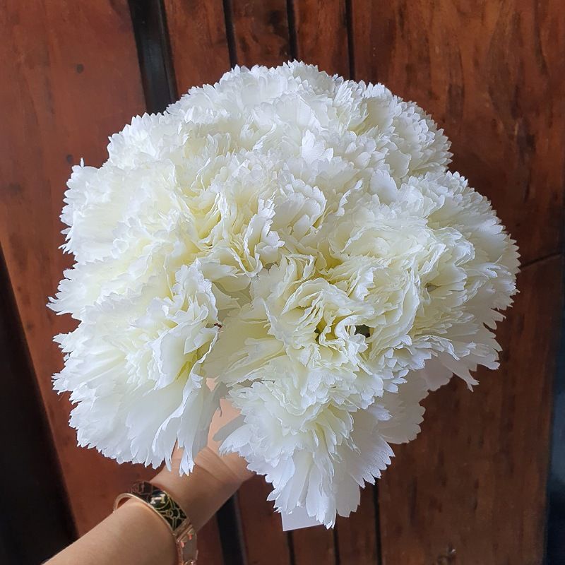 Bunga Buket Carnation Putih ( 7 tangkai )