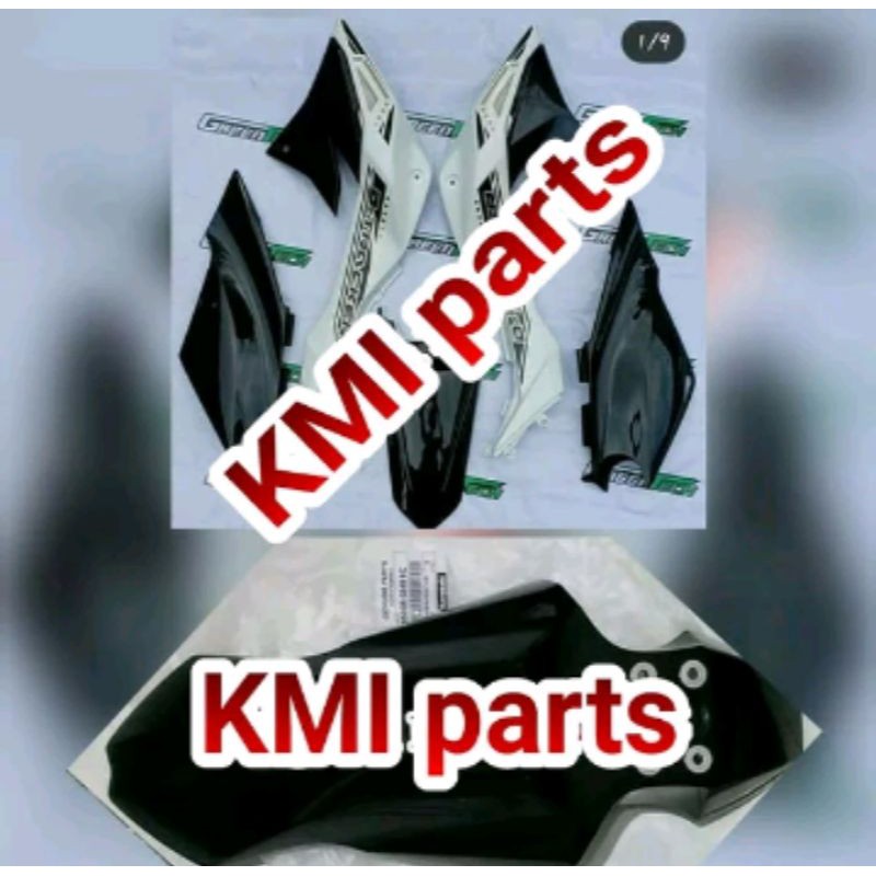 cover body set KLX 150 dtracker original putih hitam ori