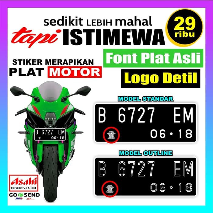 cutting sticker plat nomor MOTOR