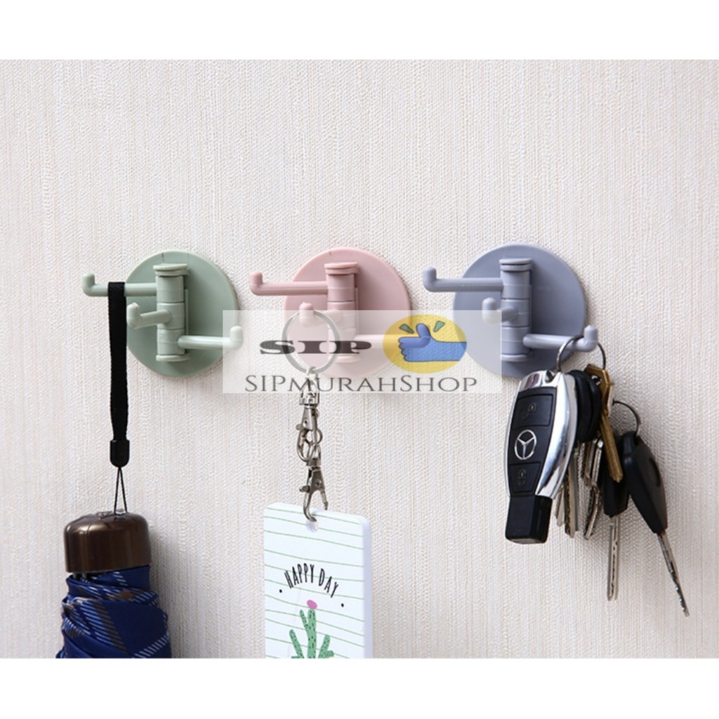 HANGER BULAT 3 IN 1 MULTIFUNGSI GANTUNGAN TEMPEL DINDING DAPUR TOILET 3 in 1 HOOK 3 KAIT SERBAGUNA