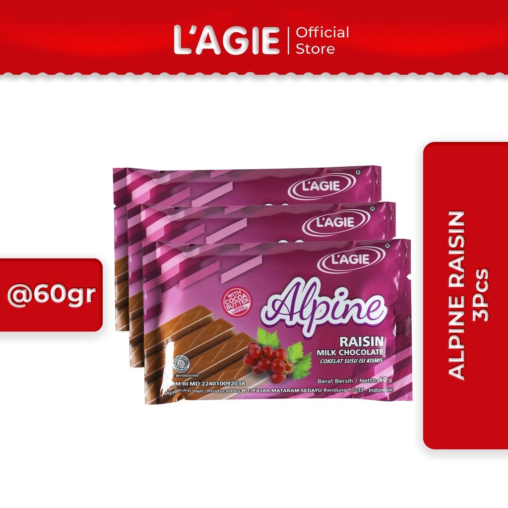 

Lagie Coklat Kismis Alpine Raisin 3pcs @60gr