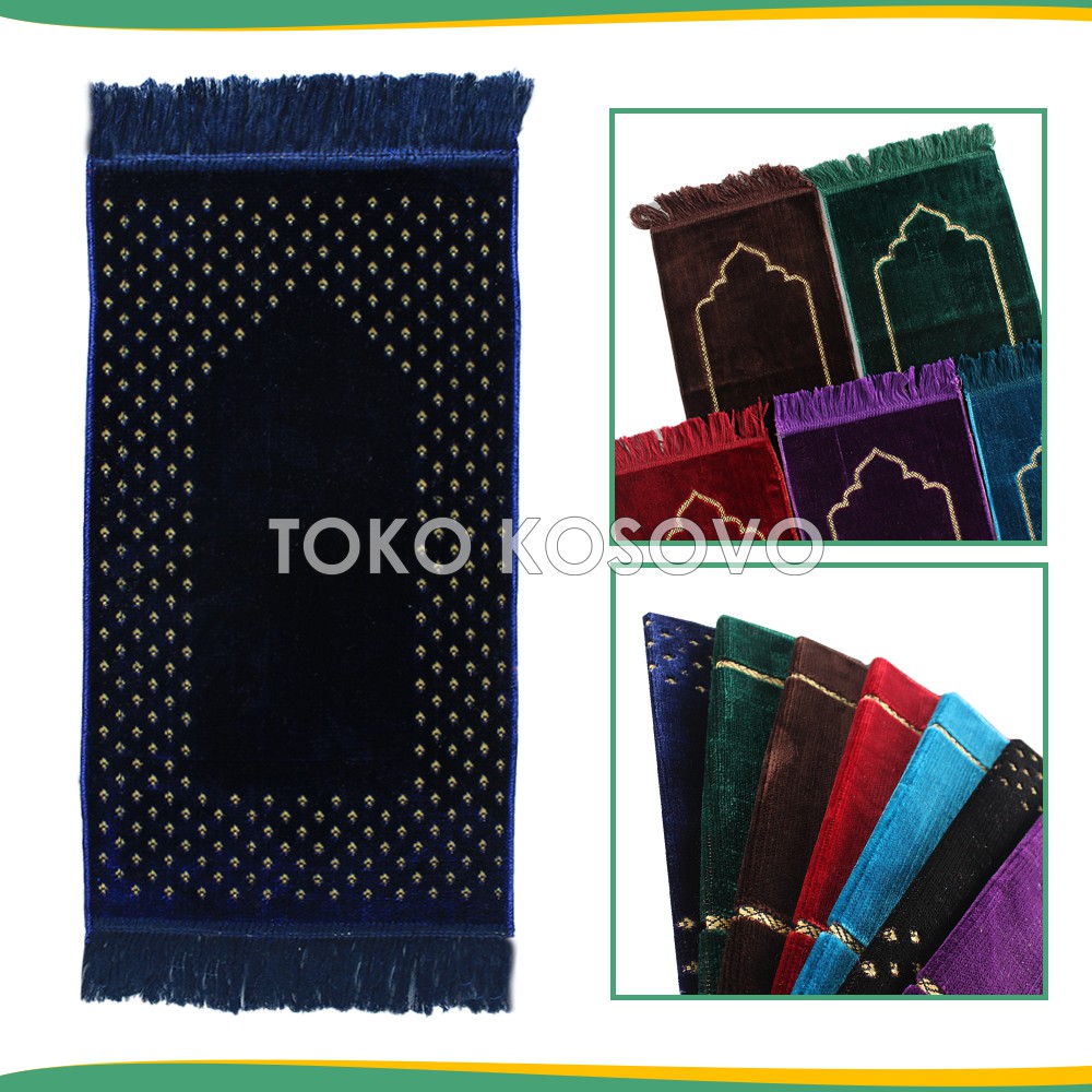 Sajadah Muka Turki POLOS Plain Mini 35x60cm Beludru - Oleh Oleh Haji dan Umroh TERLENGKAP