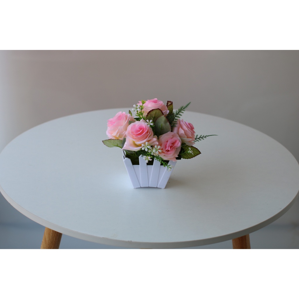 DODORY PT58 Pot Tanaman Hias Bunga Hias Plastik Ornamen Pot Bongsai Artificial Flower Decoration