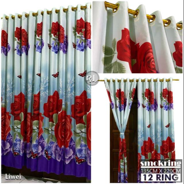 Gorden Pintu dan Jendela Smokering Besar 12Ring Motif Gorden Pintu dan Jendela Smokering Besar 12Ring Motif