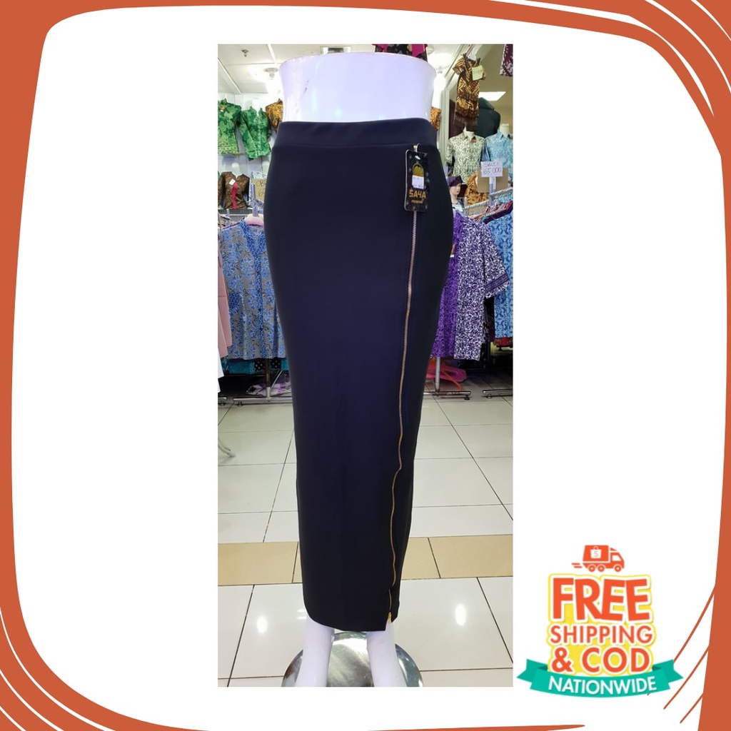 Plisket Jins Dnim MEkar biru merah hitam kuning hijau putih abu /  ROK SPAN FULL SELETING PANJANG SC