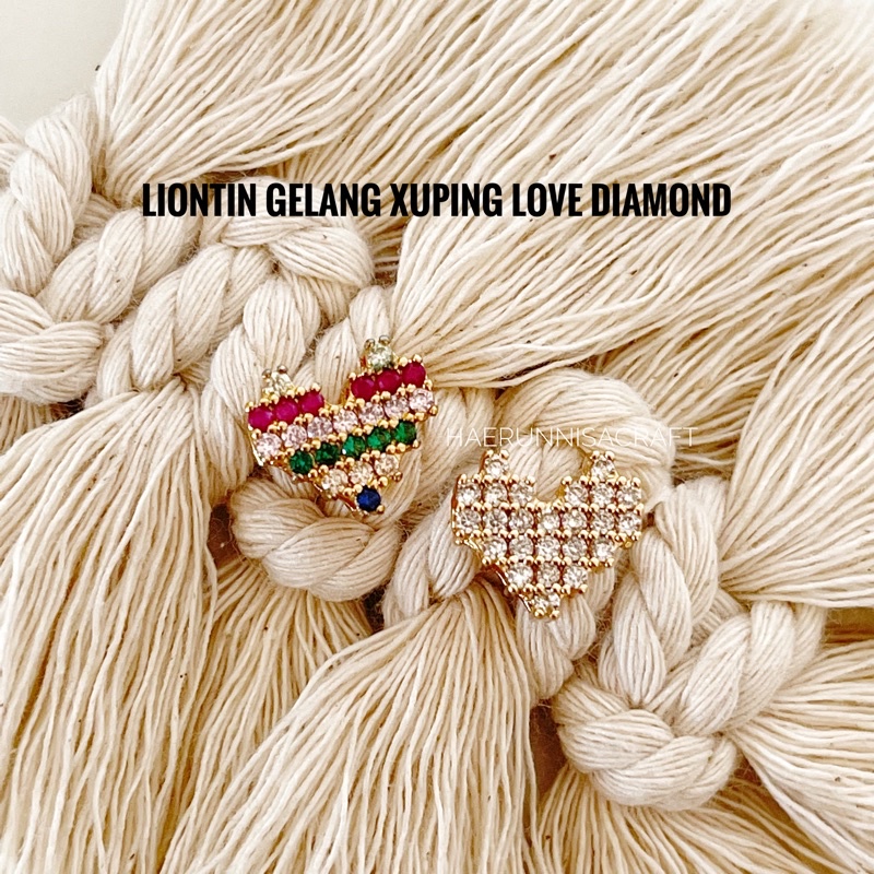 1 Set Liontin Love Diamond dan gelang Kawat 2.5mm Waterproof Bracelet Anti Air