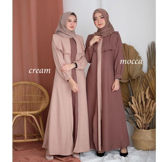 AYUMI Maxy Dress / Gaun Muslimah / Baju Muslim Modern / Dress Muslim - ARMY