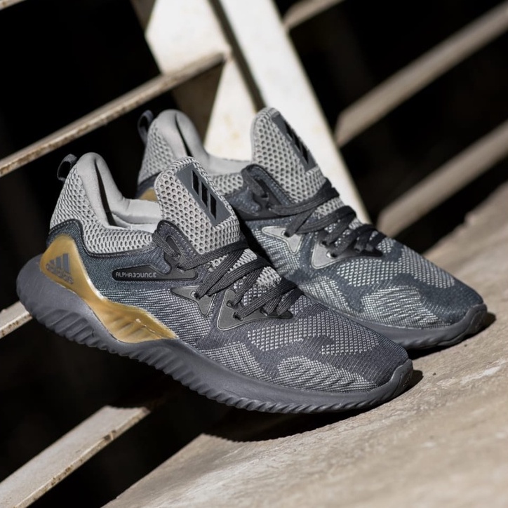 ADIDAS ALPHABOUNCE BEYOUND GREY CARBON ORIGINAL SNEAKERS / SEPATU PRIA WANITA ORI / ADIDAS ALPHABOUN