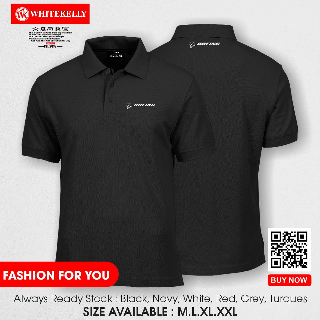 PROMO... Poloshirt Polo Kaos Baju Kerah BOEING LOGO SIMPLE AIRBUS PESAWAT Terlaris Termurah Baju