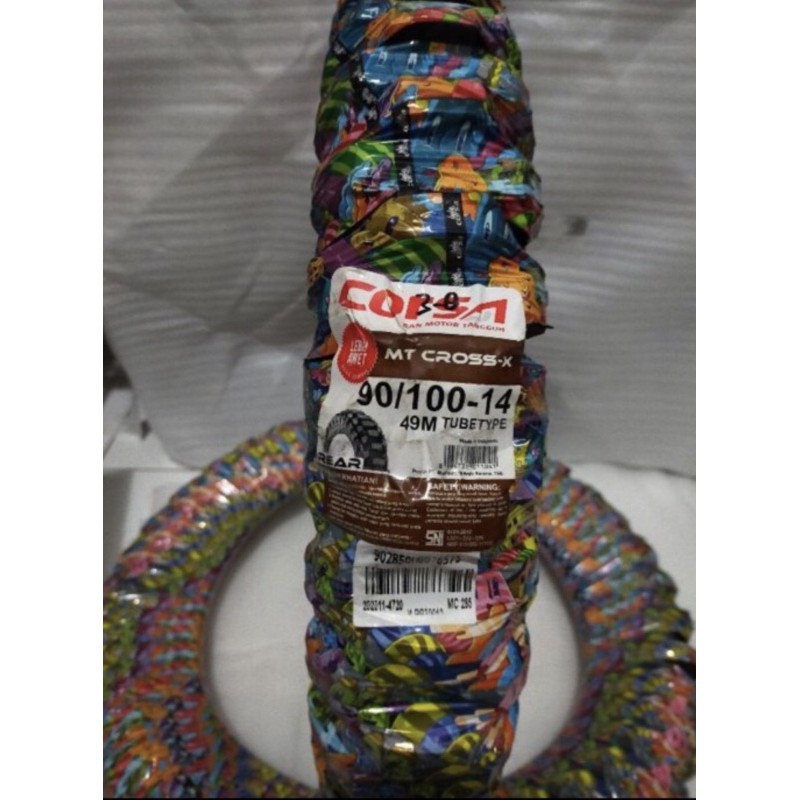 BAN LUAR CORSA MT CROSS TRAIL 90/100-14 RING 14 TUBETYPE 1PC