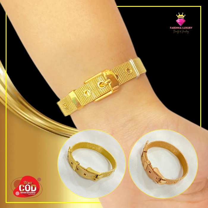 Gelang Titanium Asli Model Strap Tali Jam Simple Elegan Anti Karat Bisa Dipakai Harian Awet Tahunan