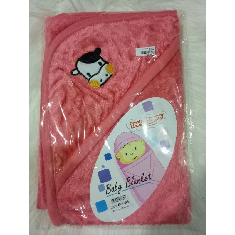 selimut bayi lusty bunny / selimut bulu warna selimut topi bayi halus lembut / harga sedulur