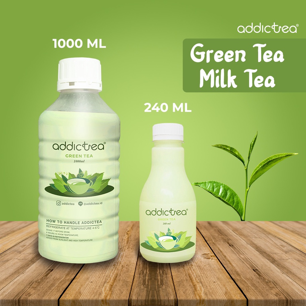 

Addictea Teh Susu Rasa Greentea - Minuman Botol Milk tea berbagai rasa 1L-240ml