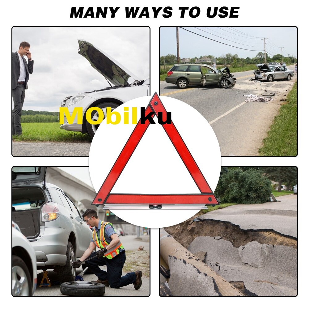 [BISA COD] Segitiga Pengaman Reflektor Mobil Darurat Lipat Rangkat Rakit Emergency Triangle Warning Sign IZY