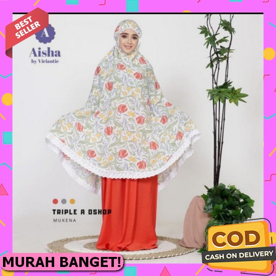 Mukena Dewasa Terbaru 2021 Bordir Katun Rayon Premium Putih Jumbo Terusan Siti Khadijah Mukenah Tull