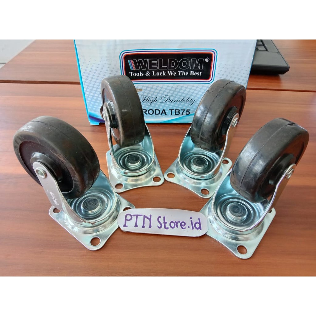 RODA TROLI KARET 3 INCH / RODA ETALASE / RODA CASTER KARET 3" WELDOM