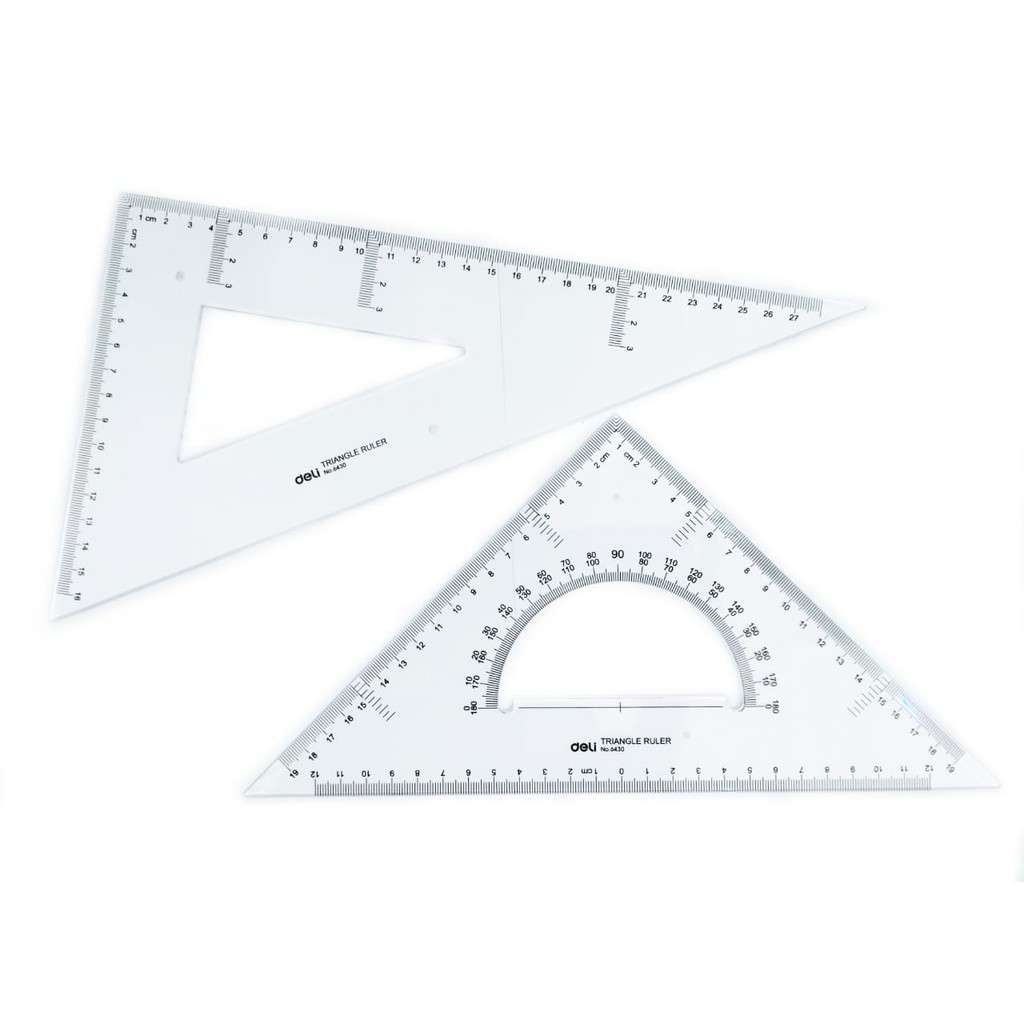 

PENGGARIS SEGITIGA MISTAR SIKU SET ISI 2 28 CM BUSUR SET SQUARE DELI 6430 BAHAN TEBAL