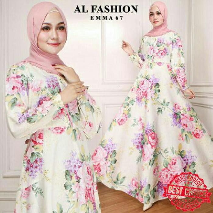 Maxi Emma 67 Baju Muslim Wanita Gamis Kekinian Terbaru Biru Muda Ter