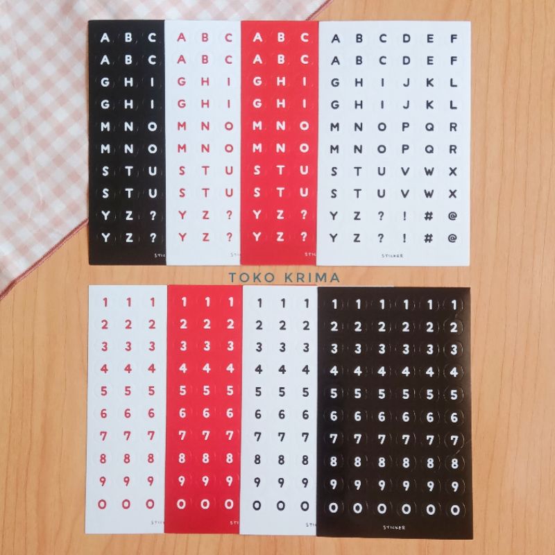 

Sticker Alphabet Number Stiker Huruf Alfabet Angka Bulat Bold
