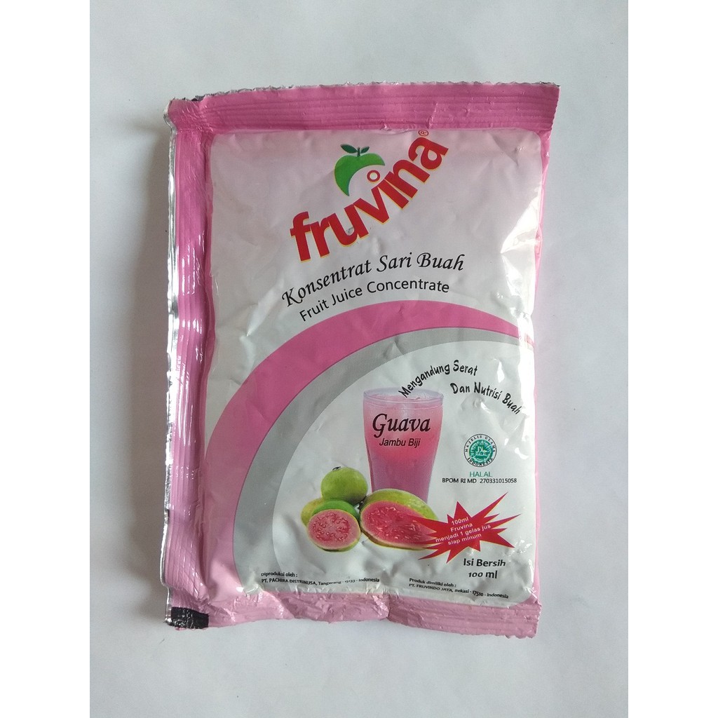

FRUVINA JUS BUAH KONSENTRAT RASA JAMBU 100 ML / GUAVA FRUIT JUICE CONCENTRATE 100 ML