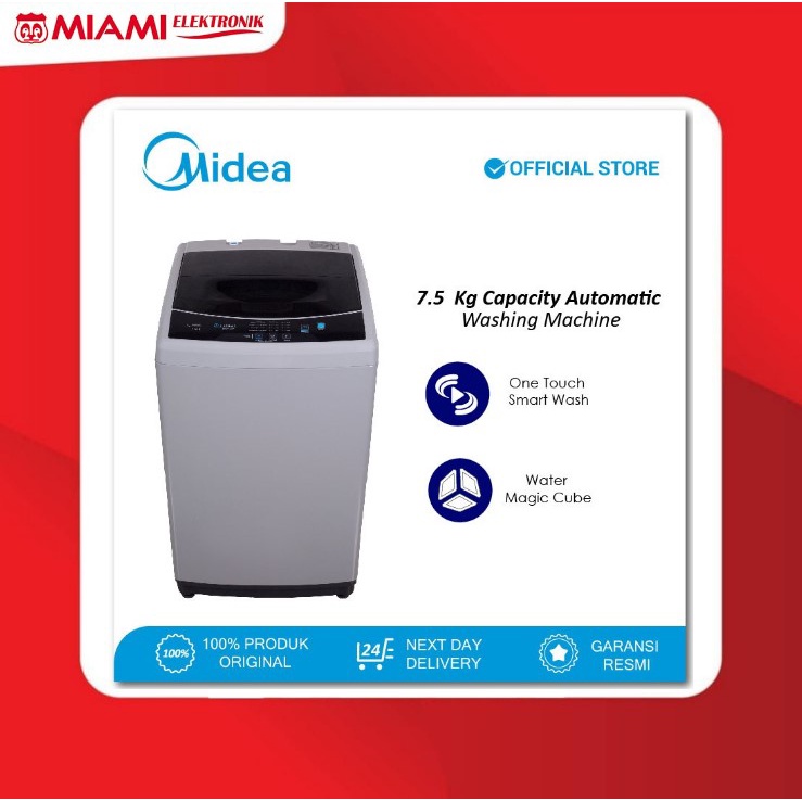 Midea Mesin Cuci 1 Tabung Top Loading 7.5 Kg MAE7501(SG)