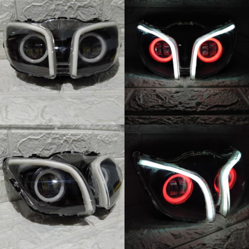 PAKET LAMPU DEPAN HEADLAMP REFLEKTOR DAYMAKER PROJIE PROJI JUPITER Z 115 2010 SALIP JUPITER ROBOT TI