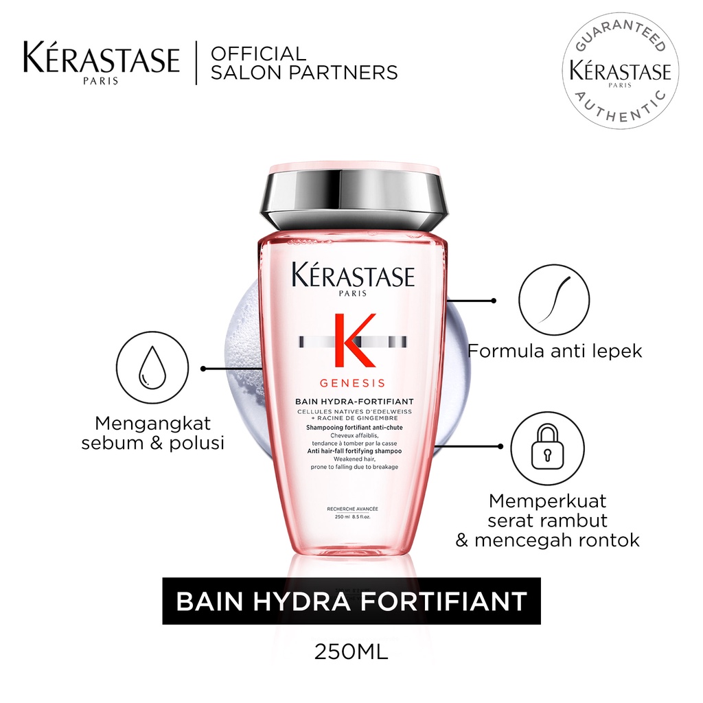 Kerastase Anti Hair Fall Shampoo Rambut Rontok &amp; Patah - Bain Genesis Hydra 250ml (Helai Normal)