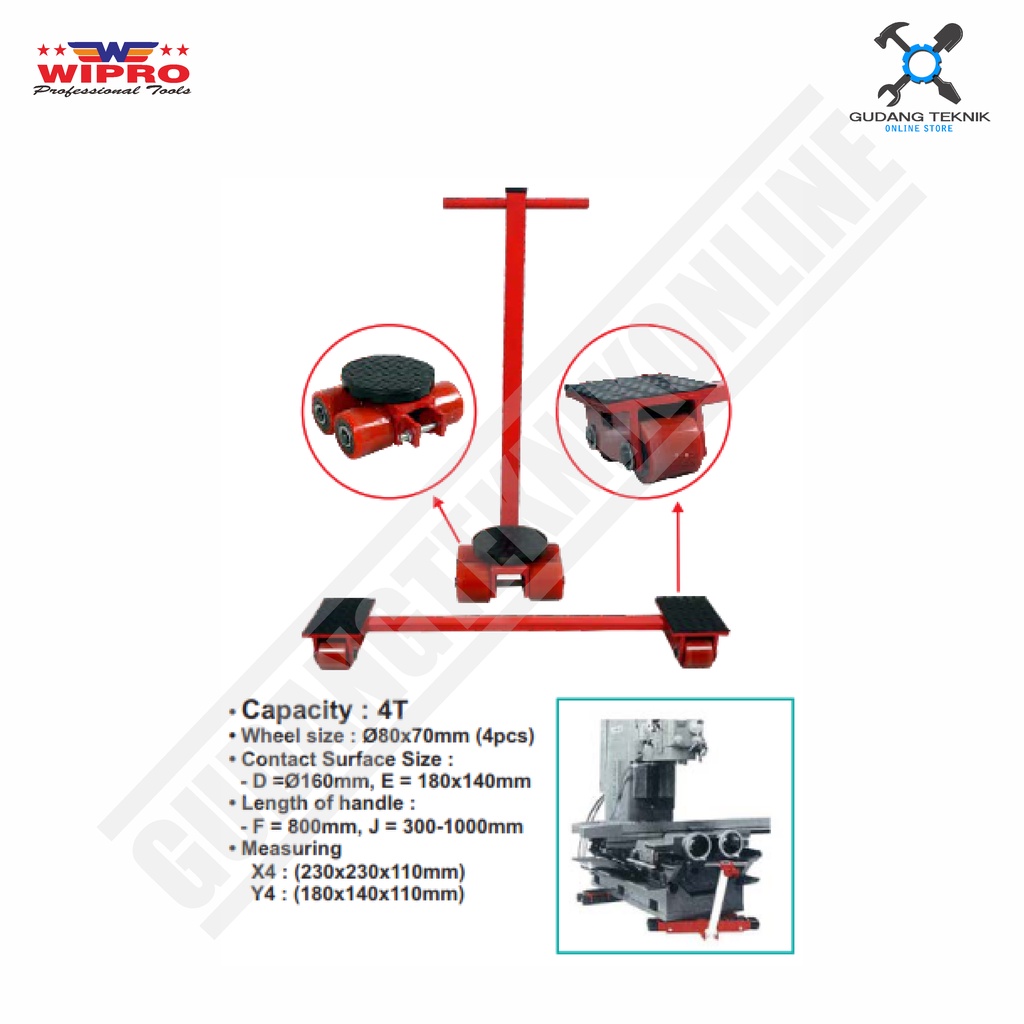 Roller Tank Cargo Trolley 4 Ton WIPRO X4+Y4 / Roller Mover Tank Machine 4ton WIPRO X4 + Y4