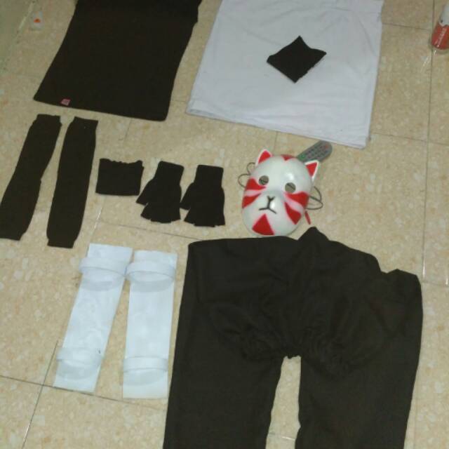 Set Costume Anbu Anime Naruto Cosplay
