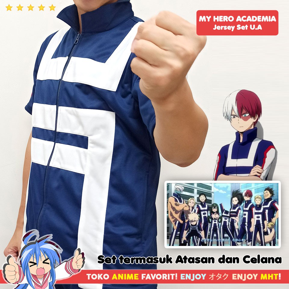 Jersey / Kostum Sport Training Boku no Hero Academia Yuei Academy Todoroki Bakugo Deku