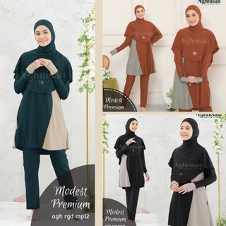 Aghnisan Baju Renang Muslim Wanita Dewasa Polos Syari Modest Premium MP