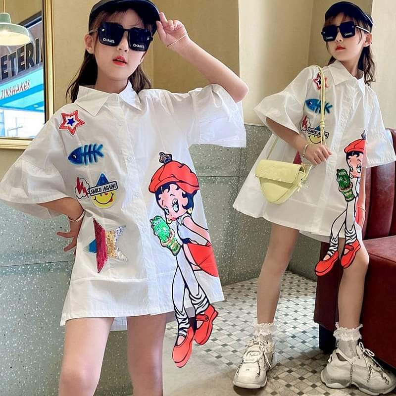 Dress Anak Perempuan Import model mini dress Betty Boop