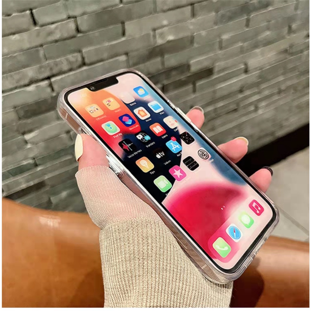 Case Bahan Akrilik Transparan Desain Kartun Monster Kecil Untuk iPhone 11 7Plus 8Plus Xr XS 13 12 Pro Max