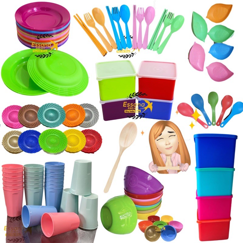 Gelas Minum Plastik _Piring Makan Bulat Plastik _Mangkok Makan Bulat Bakso Plastik_Sendok Makan Plastik_Terlaris Termurah Berkualitas ( 1pcs ) claris-2