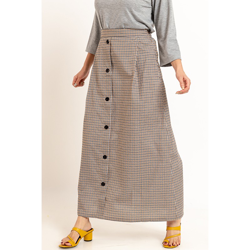 ROK MAXI SKIRT KOTAK-KOTAK 3 TONE