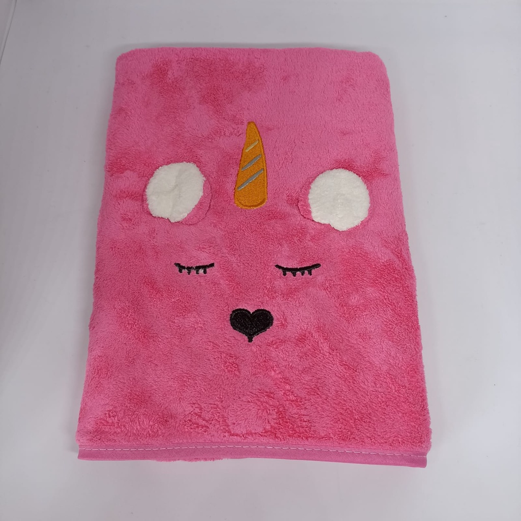 Handuk Bayi Microfiber Premium REALPICT / Handuk Anak Premium Motif Hewan Kualitas Import 50 X 100 cm-PINK FANTA