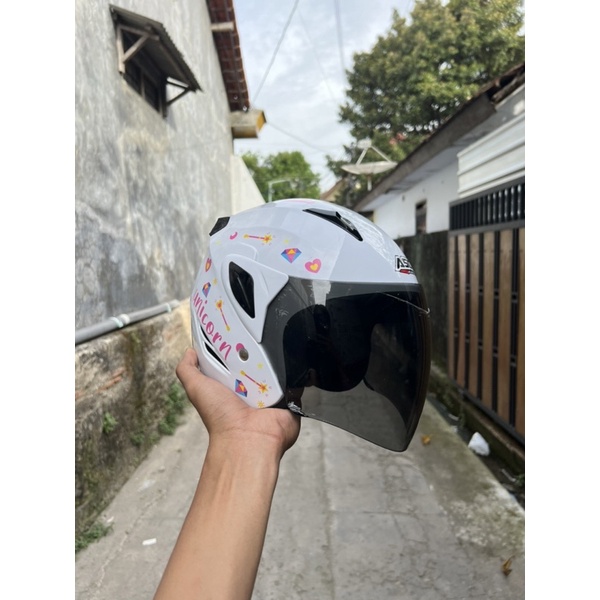 HELM ANAK ASCA KUDA PONI PUTIH