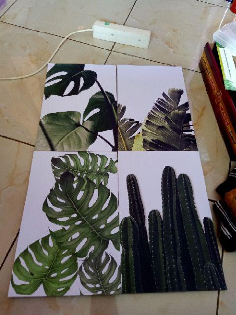 [bisa Cod] Hiasan Dinding Tropical Poster Kayu Walldecor Shabby Chic Monsterra Trs17