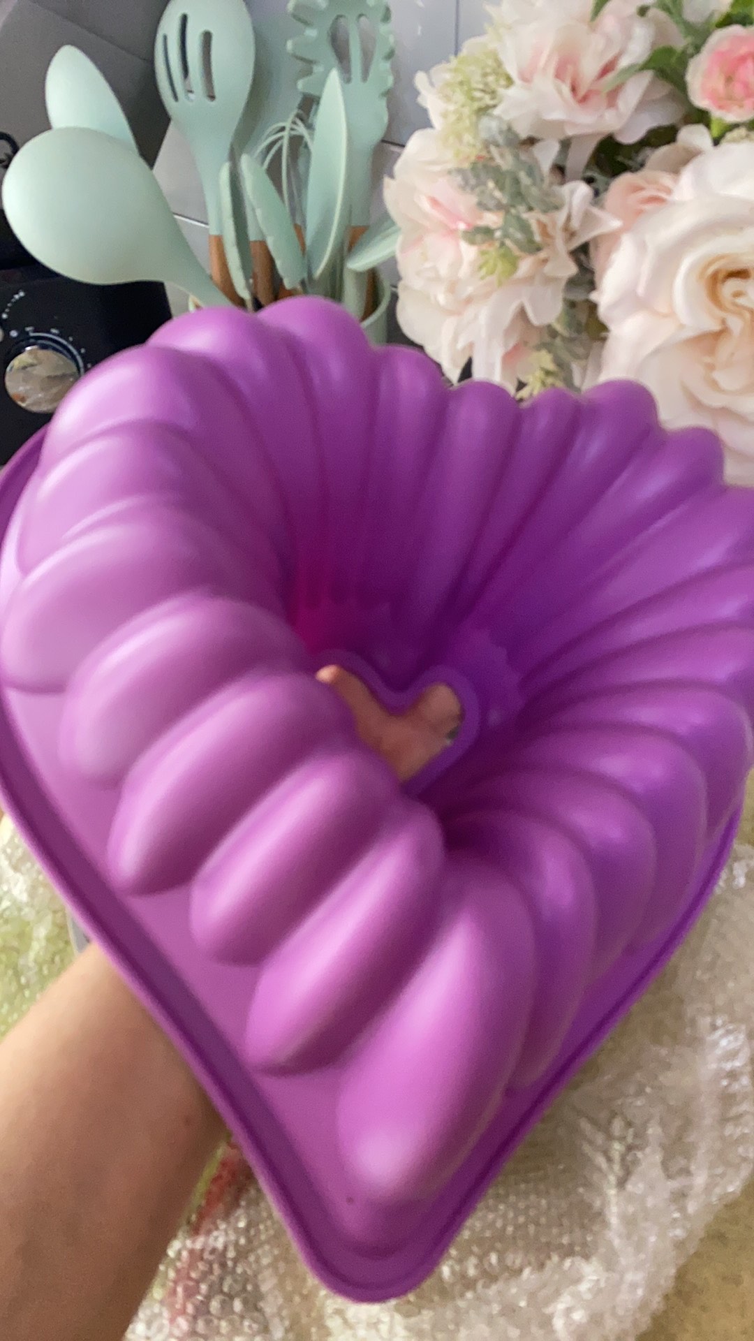 Loyang Cetakan Puding Cake Love Hati Gelombang Silikon Silicone
