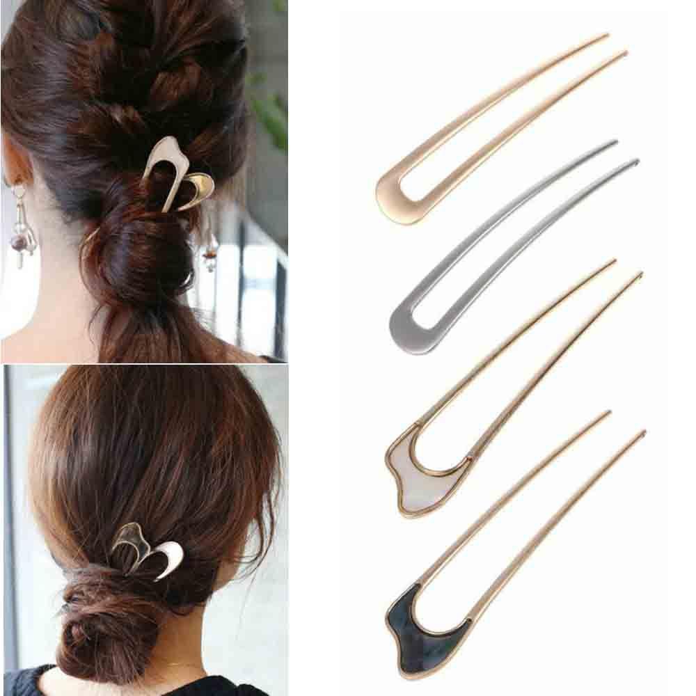 Preva U Shape Hair Clip Wanita Perawatan Rambut Aksesoris Rambut Vintage Metalik Styling Tools Hairpin