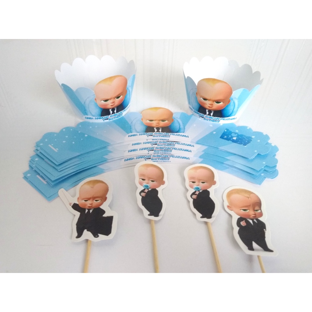 cupcake topper wrapper baby boss / hiasan pembungkus cupcake baby boss