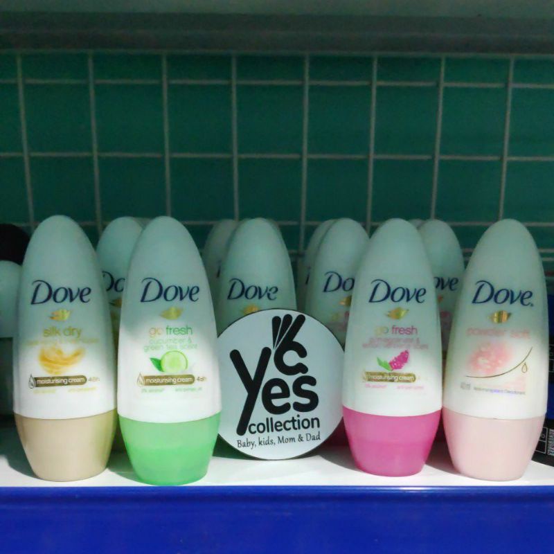 Dove Deodoran Deo Roll On 40 ml Ketiak Antiperspirant Invisible Dry Anti Noda Putih Kuning Sensitive Silk dry cream