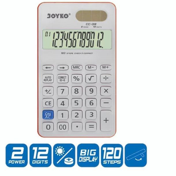 

(kode-234) Calculator / Kalkulator Joyko CC-38 / 12 Digits / Check Correct ^^